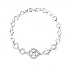 Eleganta rokassprādze ar caurspīdīgu cirkonu